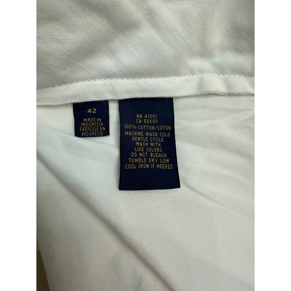 Polo Ralph Lauren Mens Classic Fit Cargo Shorts White Cotton Drill Size 42